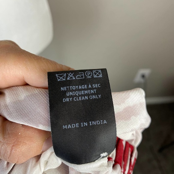 Isabel Etoile Marant Dress White Red Ruffle Long Sleeve Mini Dress Size 2 NWT - Picture 13 of 14